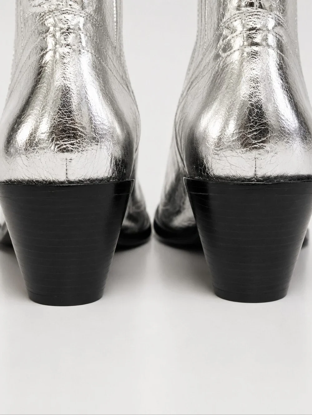 Tory Burch Silver Metallic Western Ankle Booties – Size 11 – NWOB